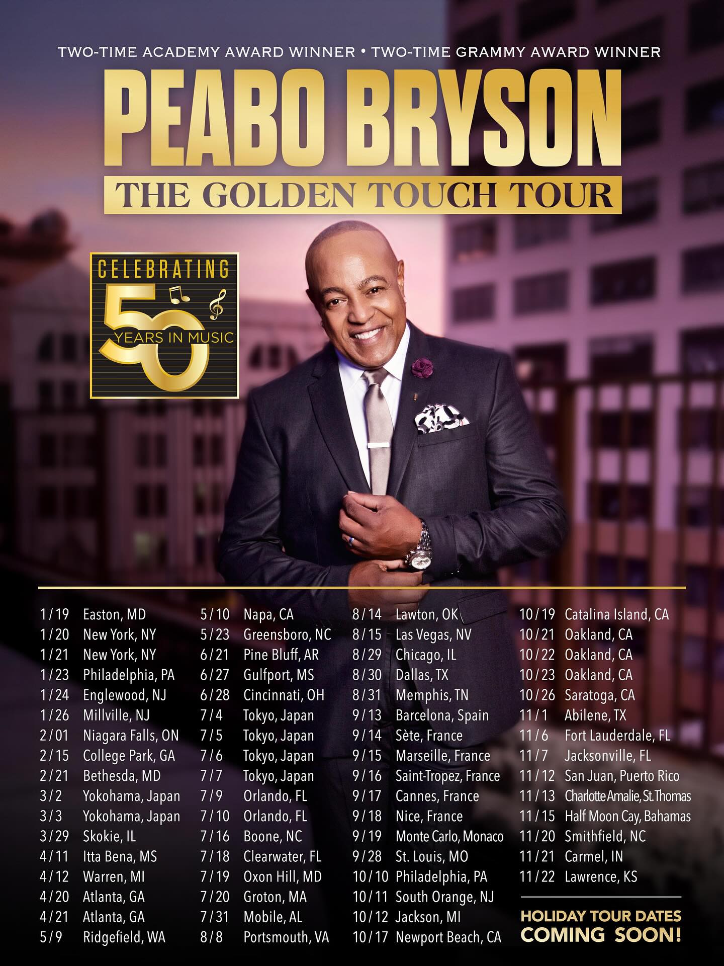 Peabo Bryson Tour Poster 2025